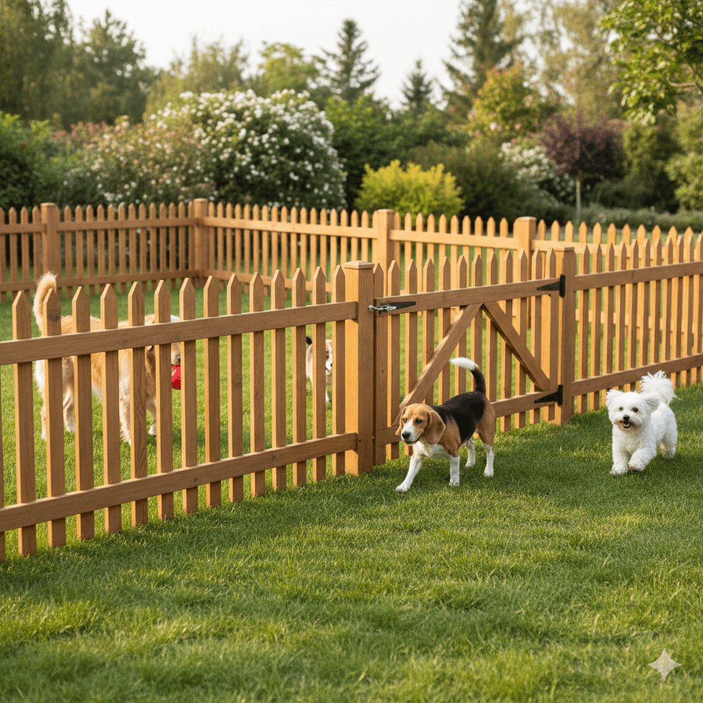Hunde spielen im Garten Der passende Hundezaun – Diese Möglichkeiten gibt es
